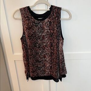 Massimo Black and Brown Patterned Tank Top